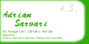 adrian sarvari business card